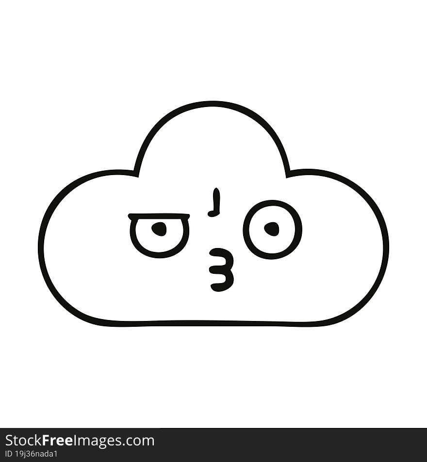 Line Drawing Cartoon White Cloud