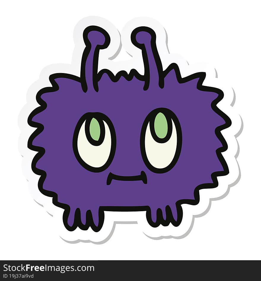 sticker of a quirky hand drawn cartoon alien