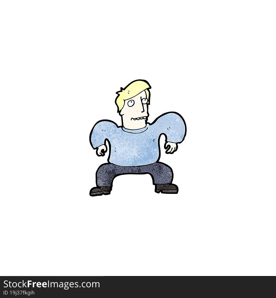 Cartoon Squatting Man