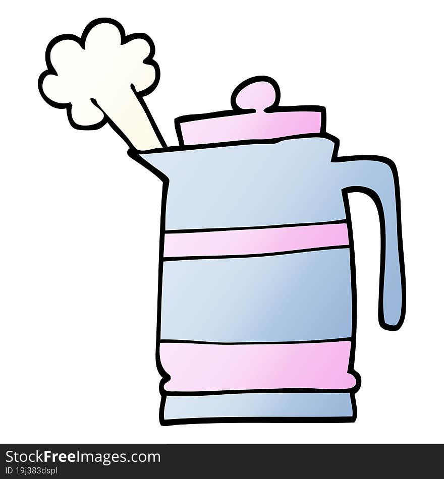 vector gradient illustration cartoon kettle