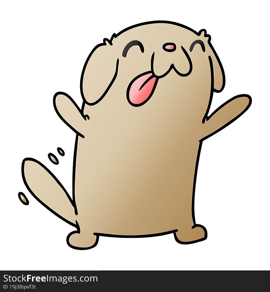 gradient cartoon kawaii of a cute dog