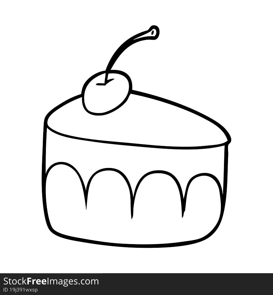 line drawing of a tasty dessert. line drawing of a tasty dessert