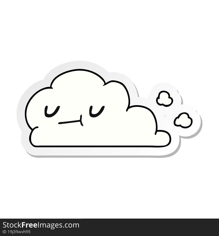 sticker cartoon of kawaii happy cloud