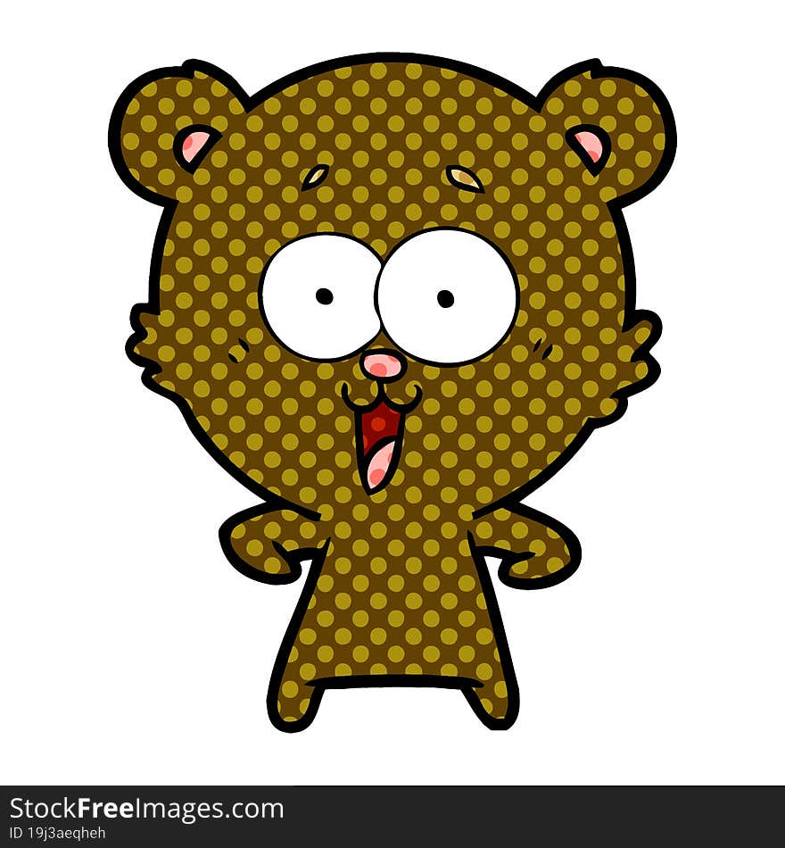 laughing teddy  bear cartoon. laughing teddy  bear cartoon