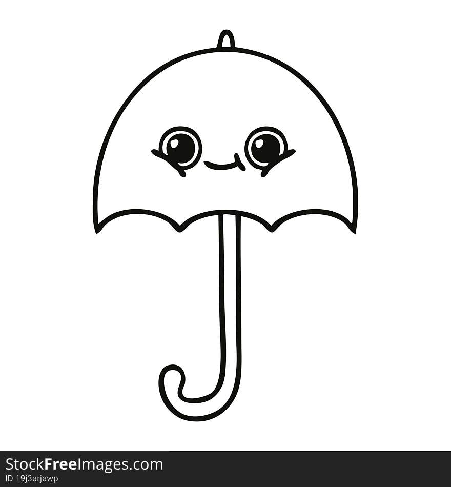 Line Drawing Cartoon Umbrella