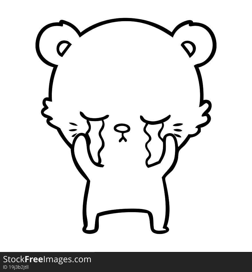 crying cartoon polarbear. crying cartoon polarbear