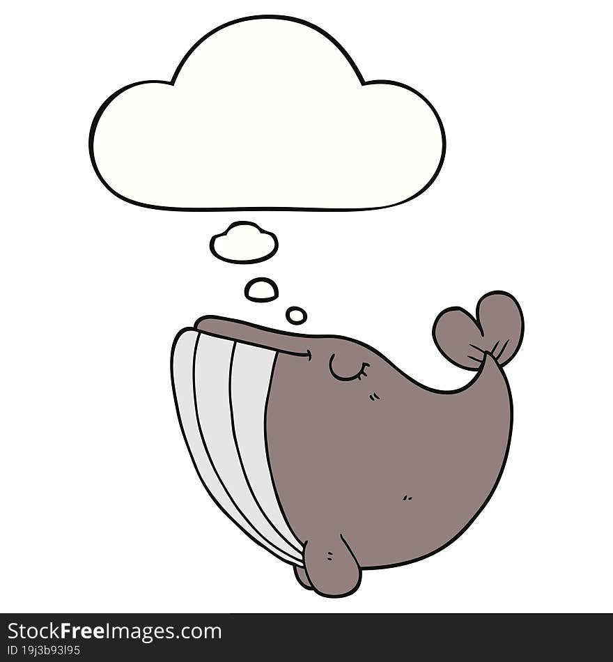 cartoon whale with thought bubble. cartoon whale with thought bubble