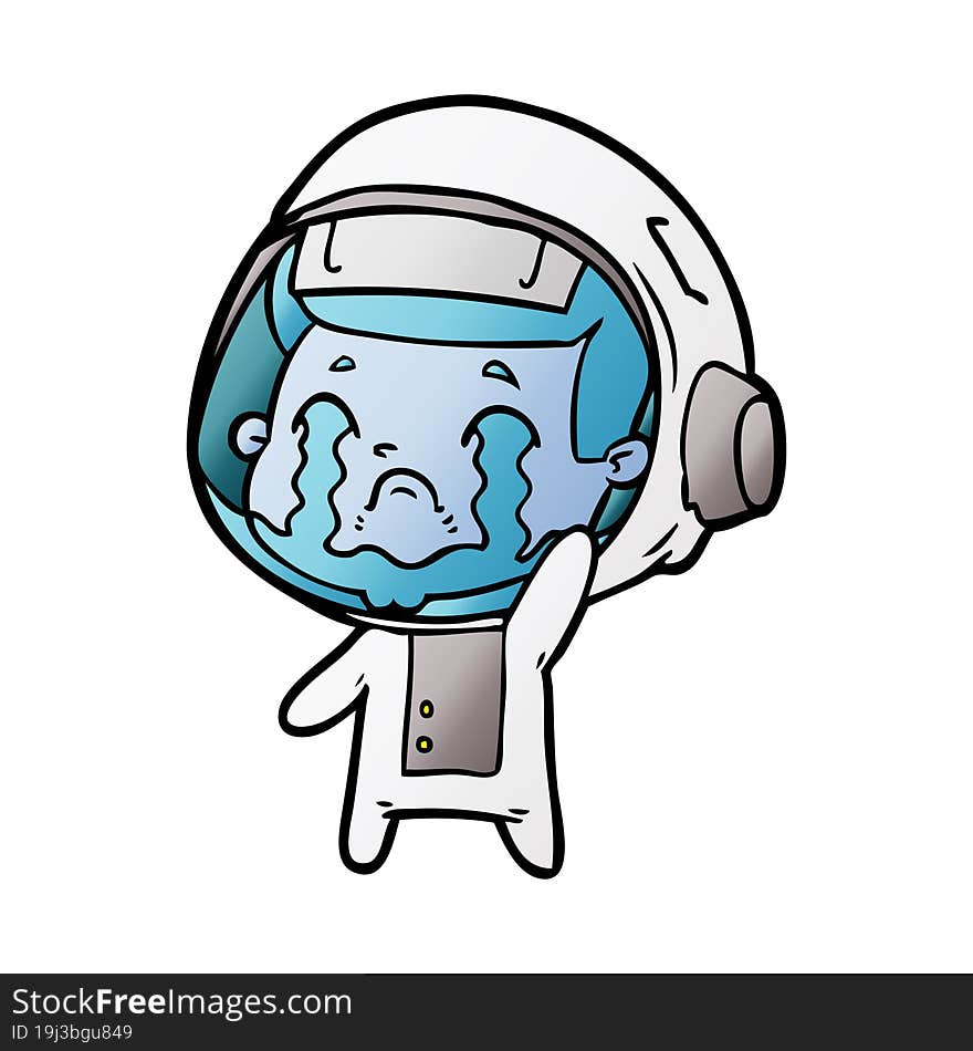 cartoon crying astronaut. cartoon crying astronaut