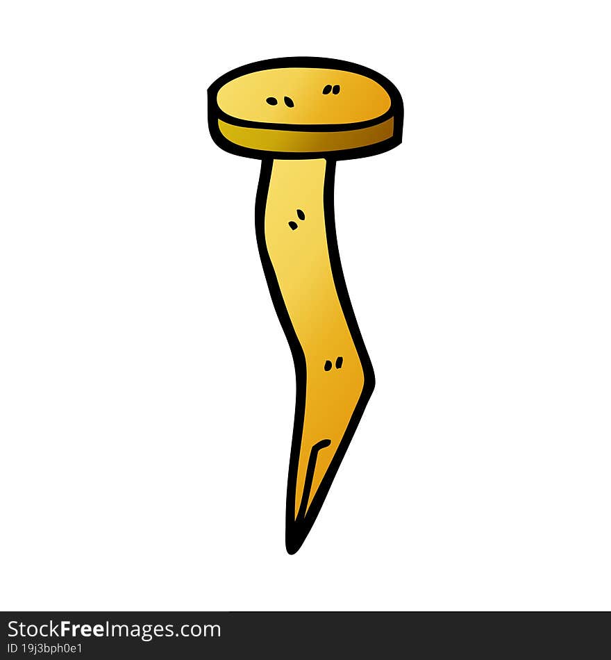 cartoon doodle brass nail