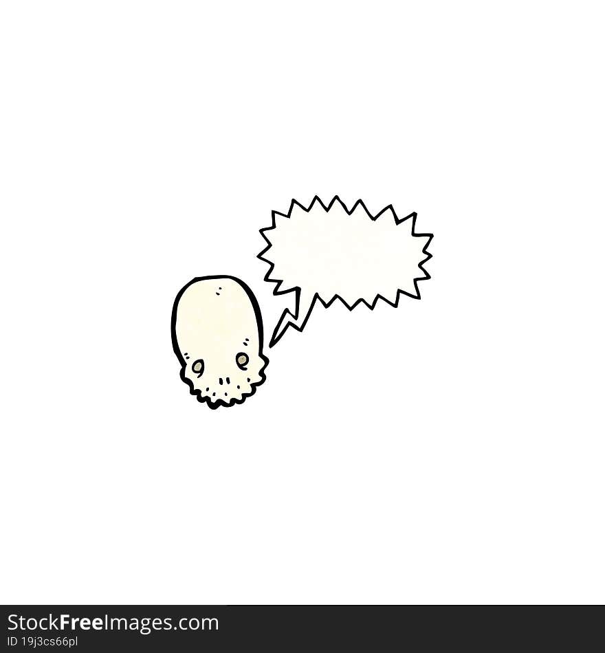 cartoon skull with speech bubble