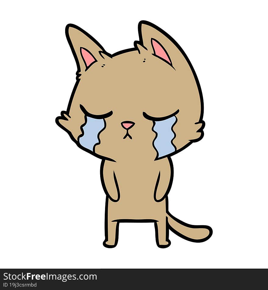 crying cartoon cat. crying cartoon cat