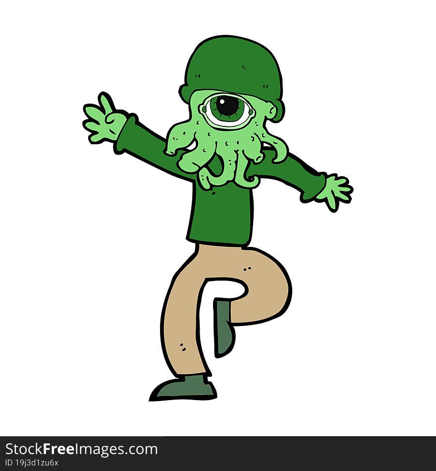 Cartoon Alien Monster Man