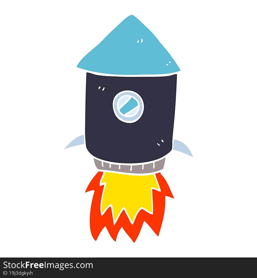 cartoon doodle space rocket