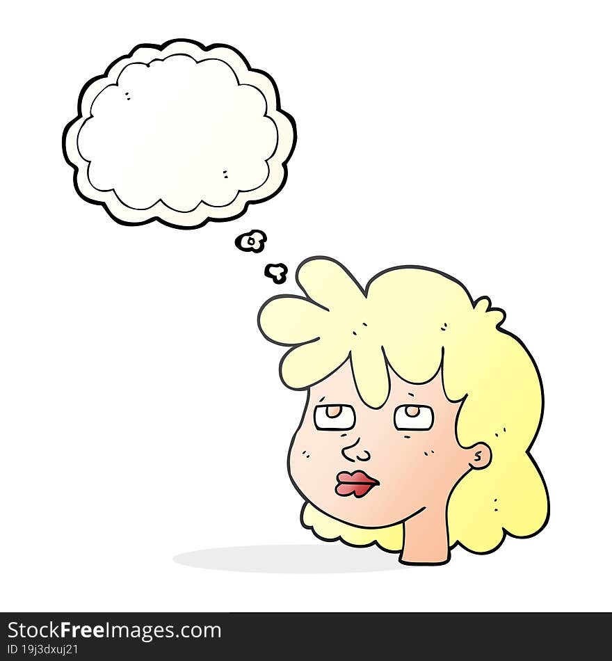 Thought Bubble Cartoon Female Face