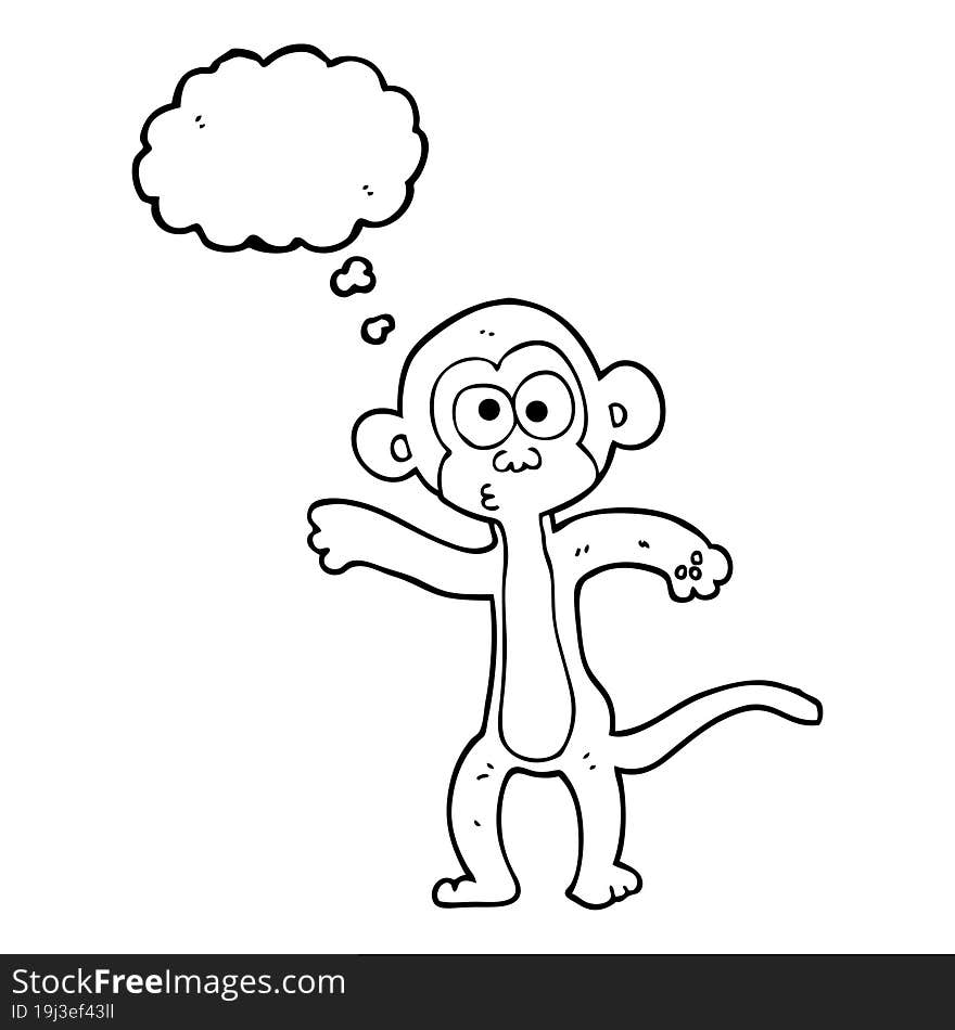 Thought Bubble Cartoon Monkey