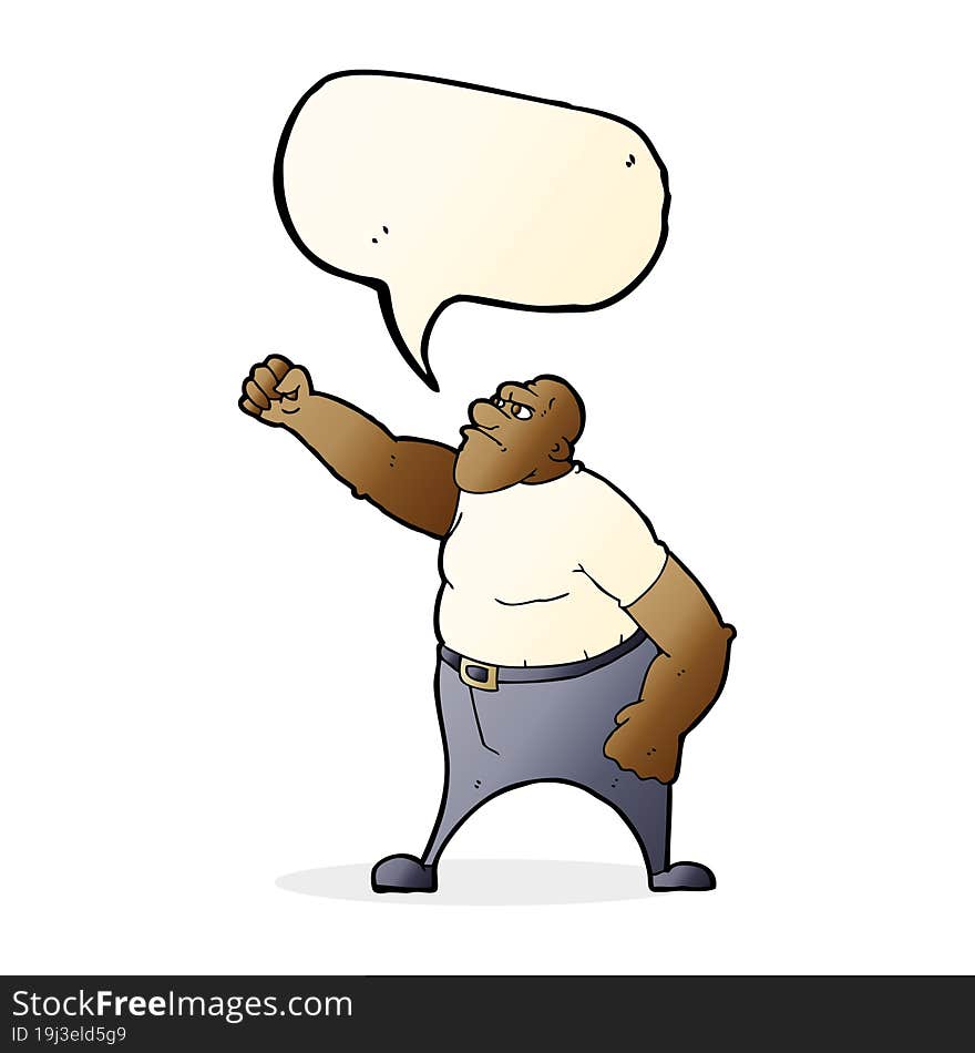 cartoon angry man with speech bubble