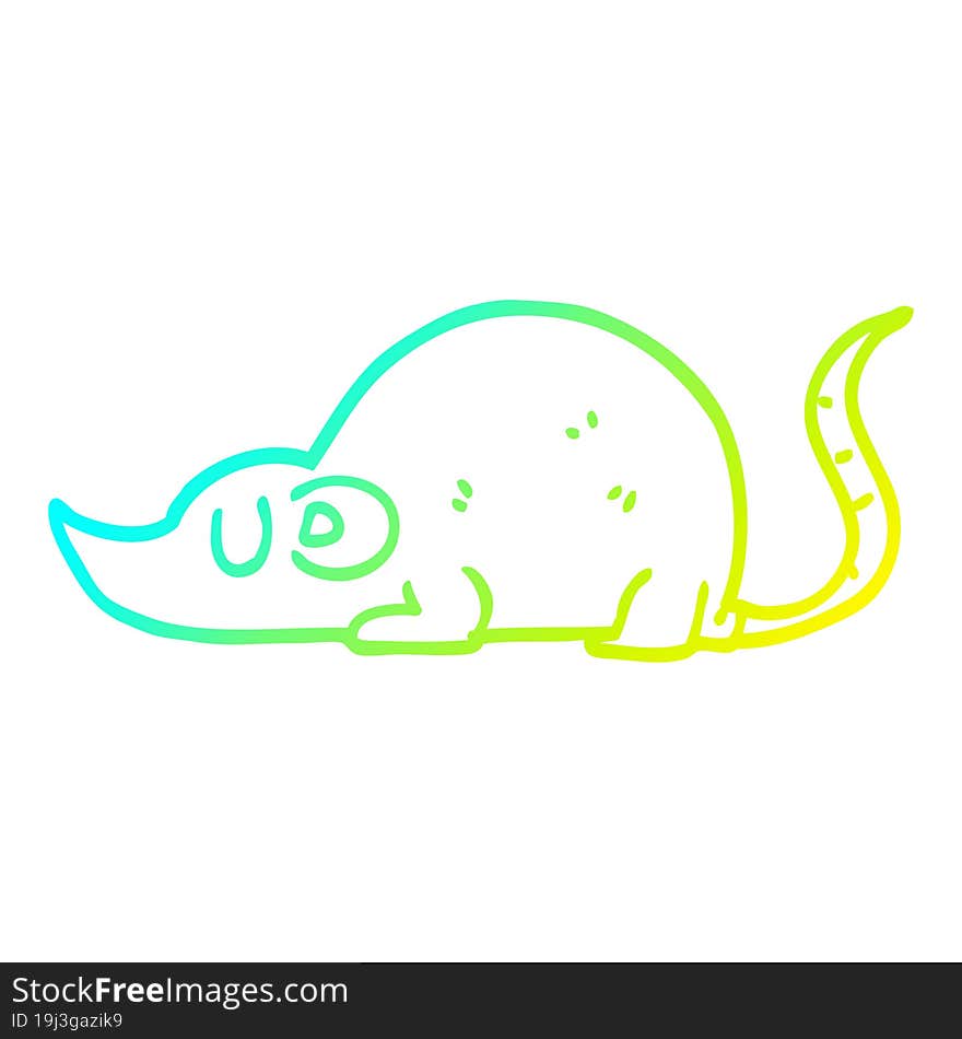 cold gradient line drawing cartoon mouse rat