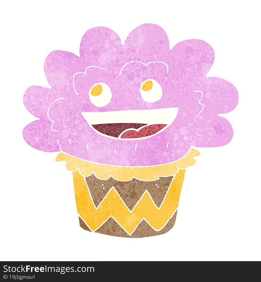 cartoon happy cupcake