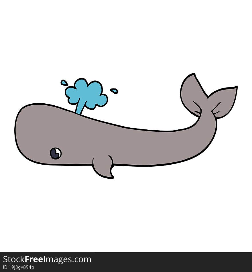 cartoon doodle whale