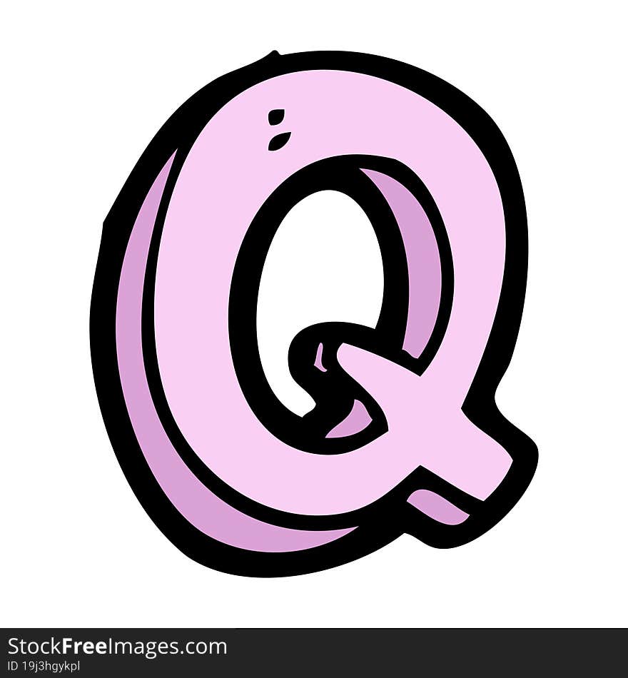 cartoon letter Q