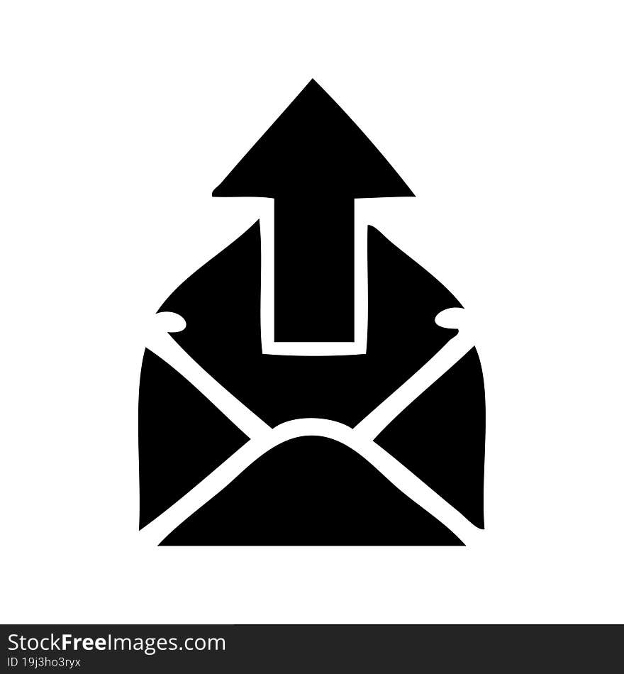 flat symbol of a email sign. flat symbol of a email sign