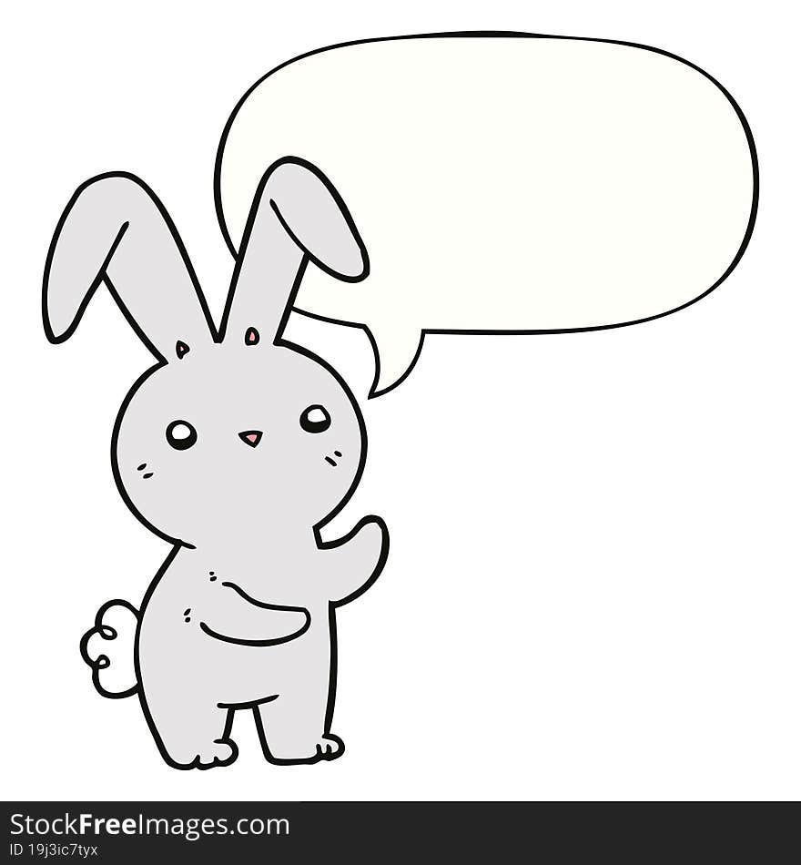 cute cartoon rabbit with speech bubble. cute cartoon rabbit with speech bubble