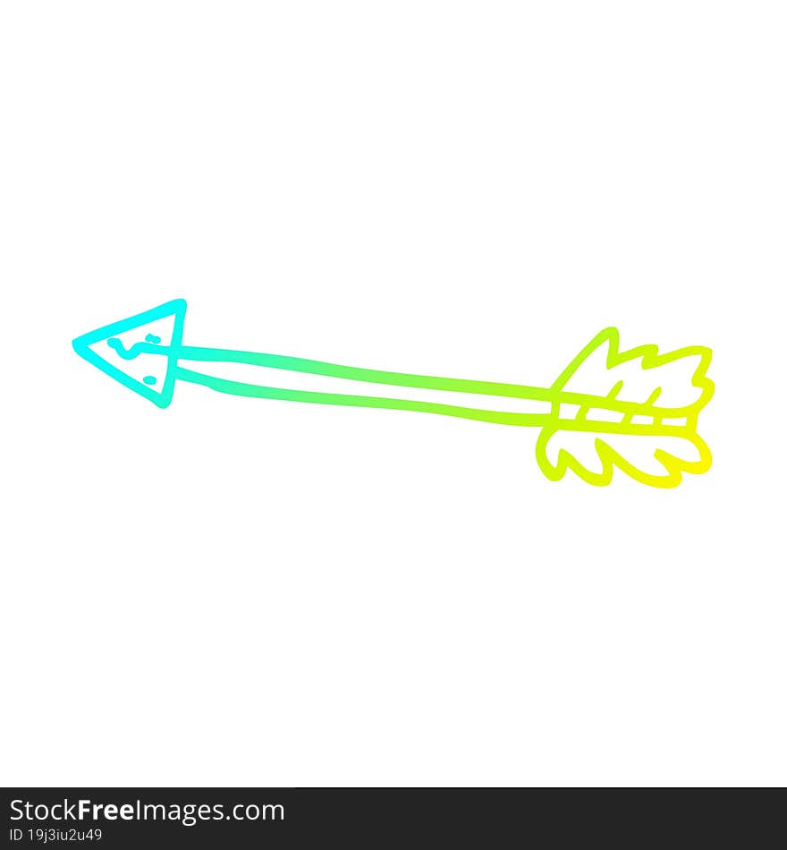 cold gradient line drawing cartoon long arrow