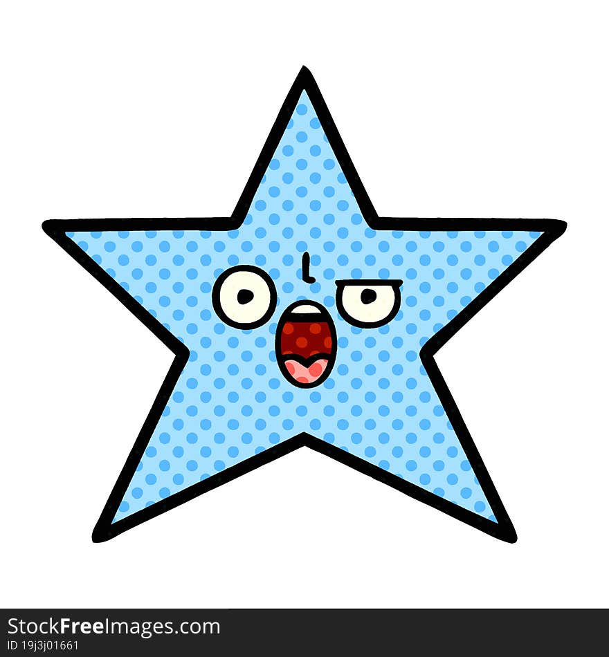 comic book style cartoon of a star fish