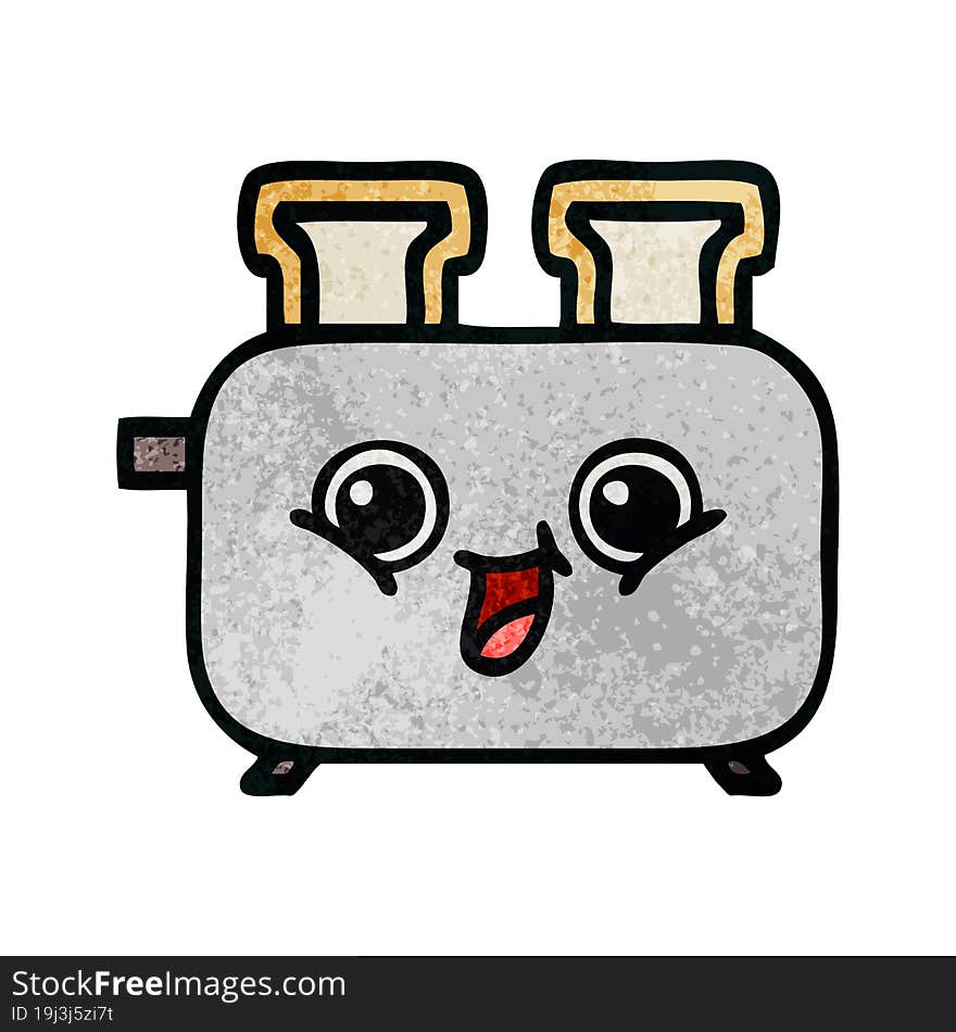 retro grunge texture cartoon of a toaster