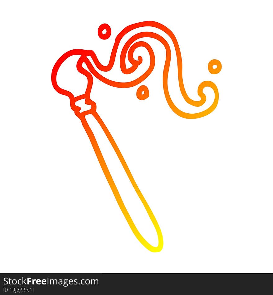 warm gradient line drawing cartoon paint brush