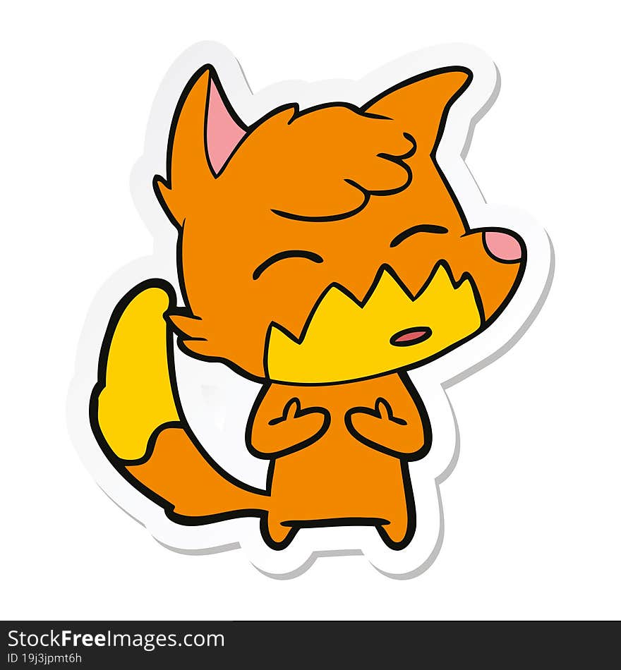 Sticker Of A Cartoon Fox