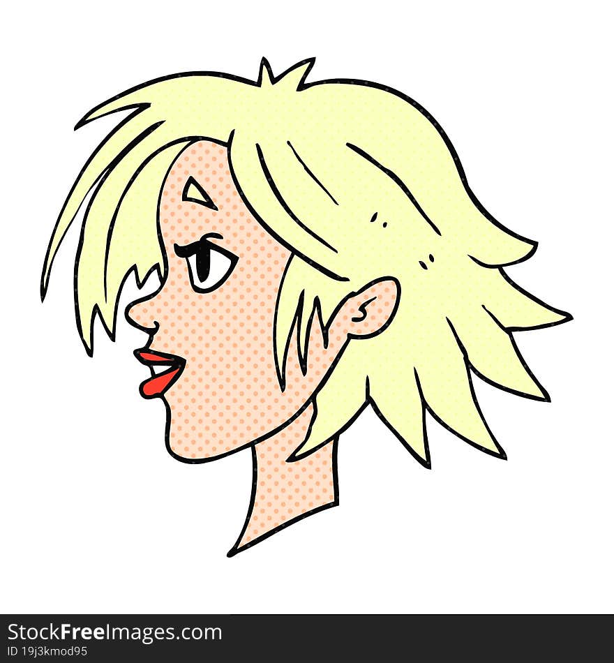 Cartoon Happy Female Face