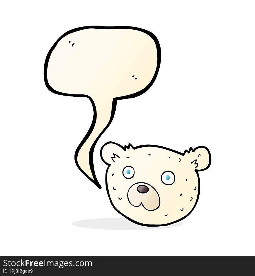 cartoon polar bear with speech bubble