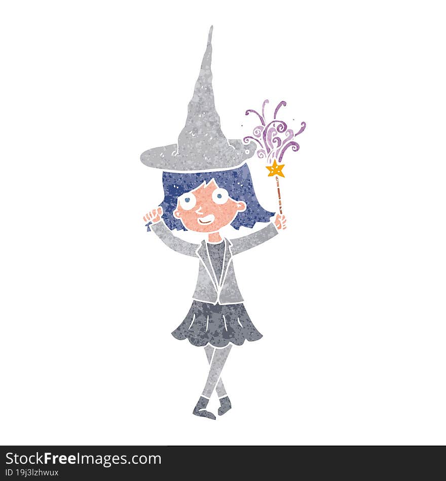 cartoon happy witch