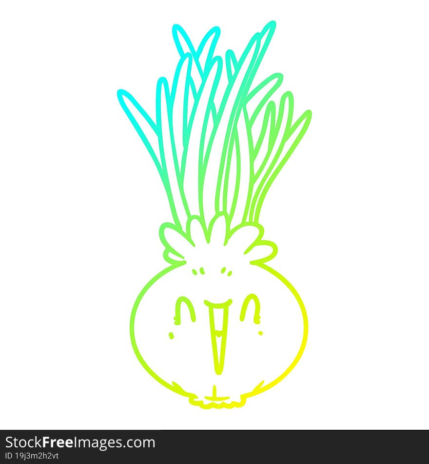 cold gradient line drawing cartoon onion