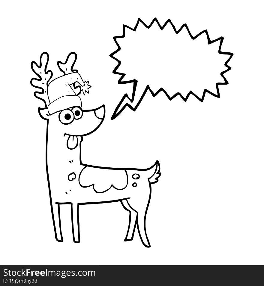 Speech Bubble Cartoon Crazy Reindeer