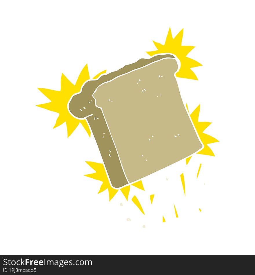 flat color illustration of a cartoon toast