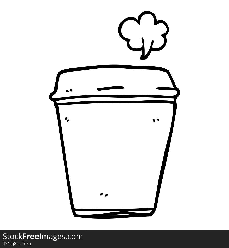 Line Drawing Cartoon Coffee Cup