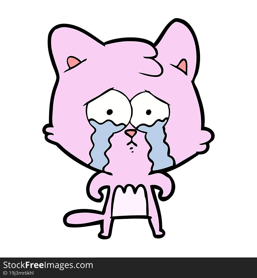 cartoon crying cat. cartoon crying cat