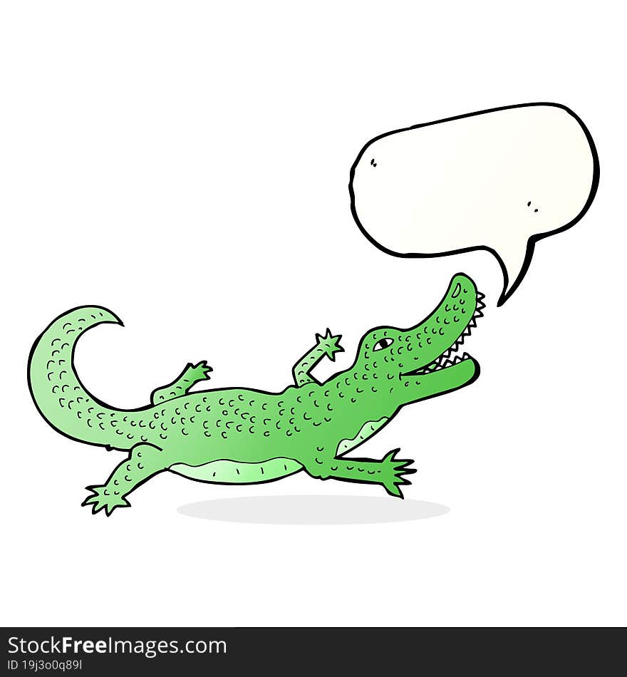 Cartoon Crocodile With Speech Bubble