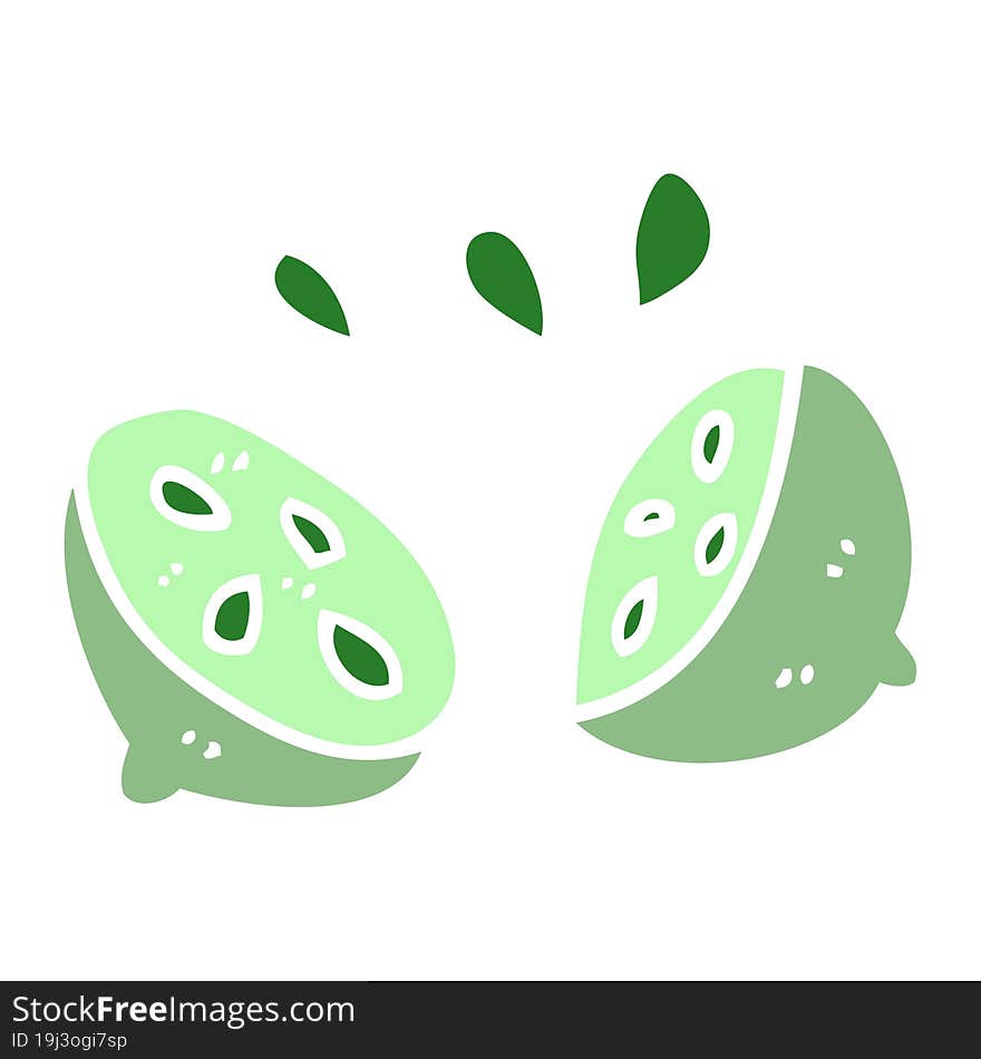 cartoon doodle of a halved lime