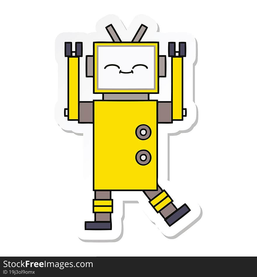 sticker of a cute cartoon robot