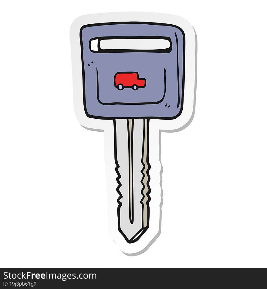 Sticker Of A Cartoon Car Key