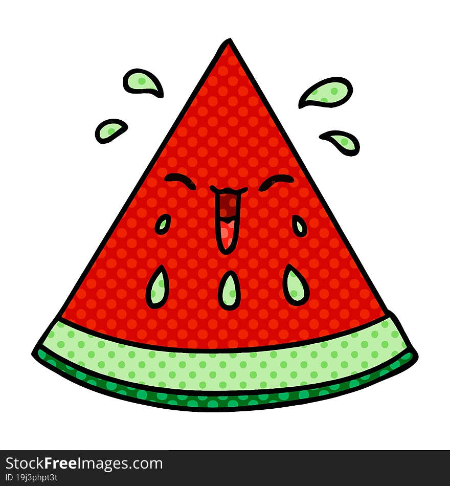 quirky comic book style cartoon watermelon