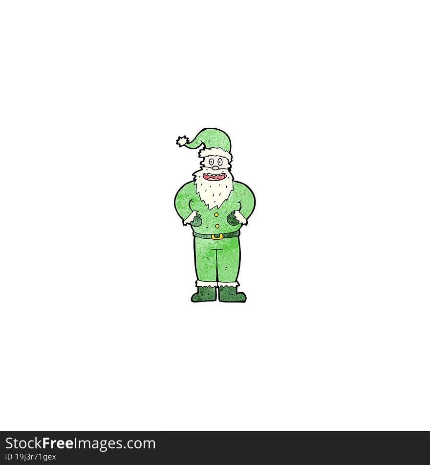 cartoon santa claus in green