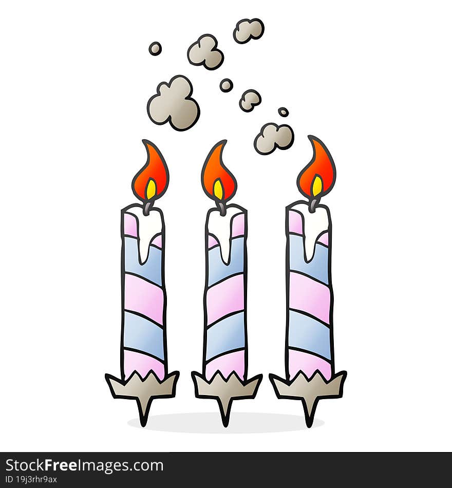 cartoon birthday cake candles