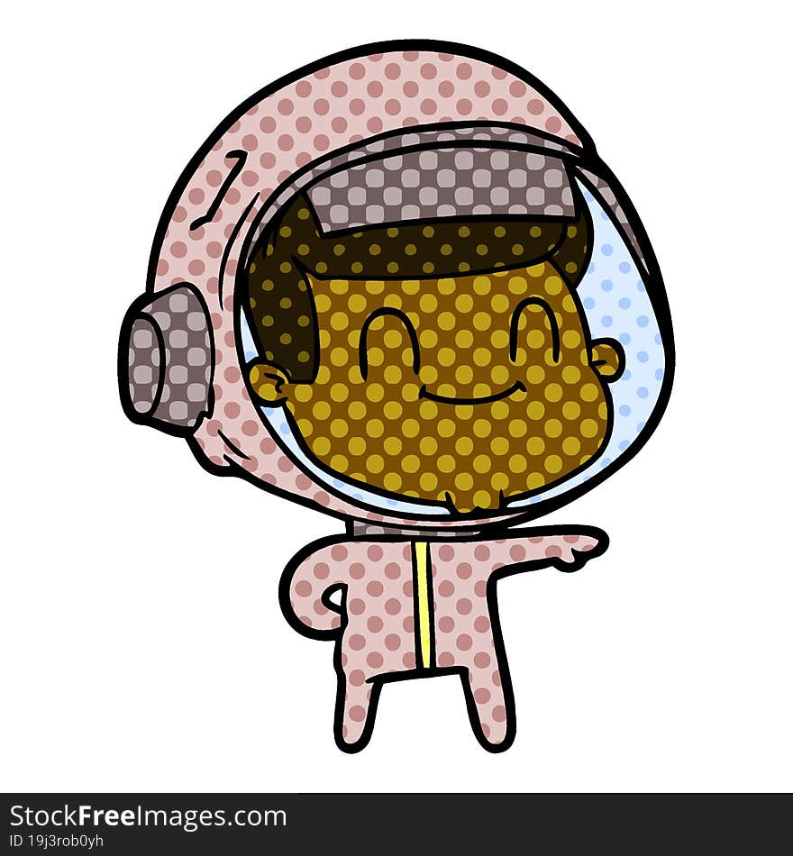 happy cartoon astronaut man. happy cartoon astronaut man