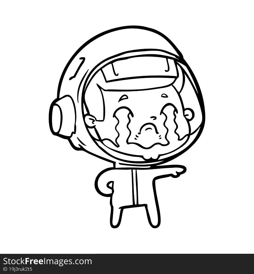 cartoon crying astronaut. cartoon crying astronaut