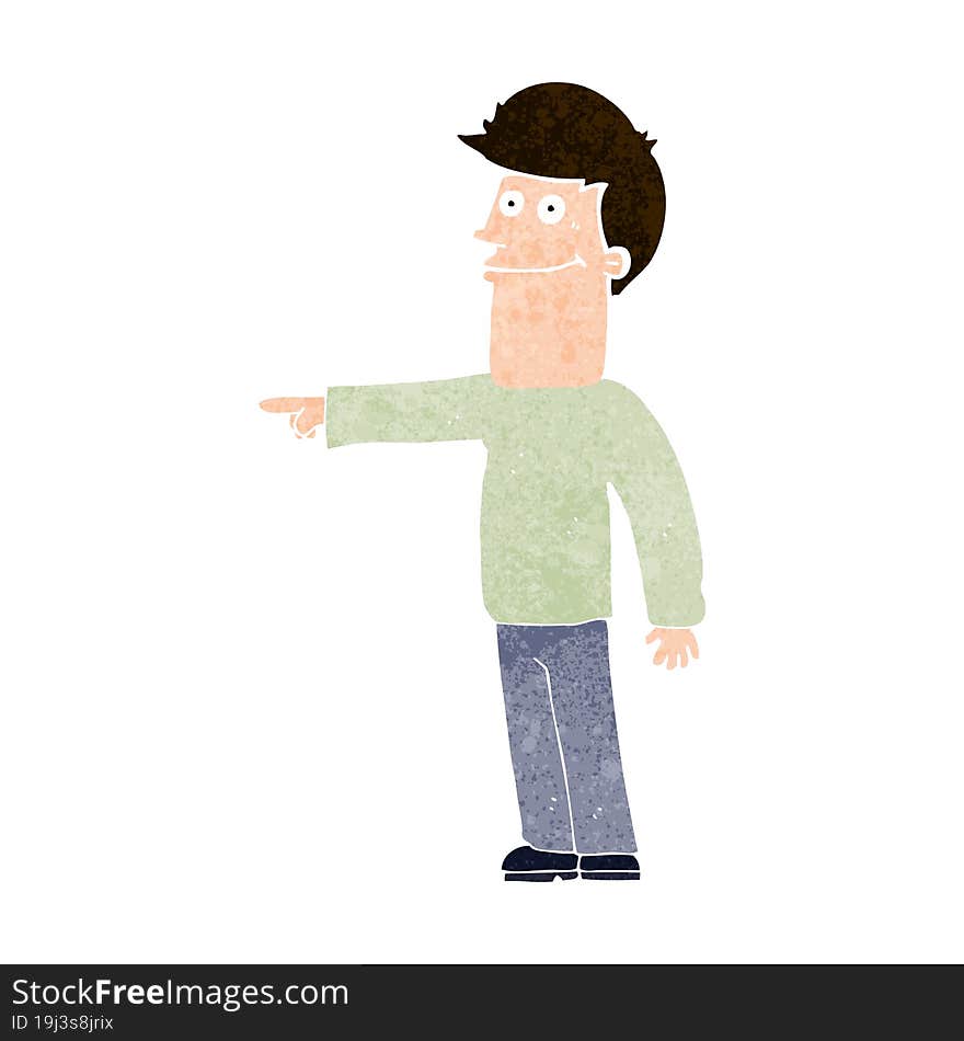 cartoon man pointing