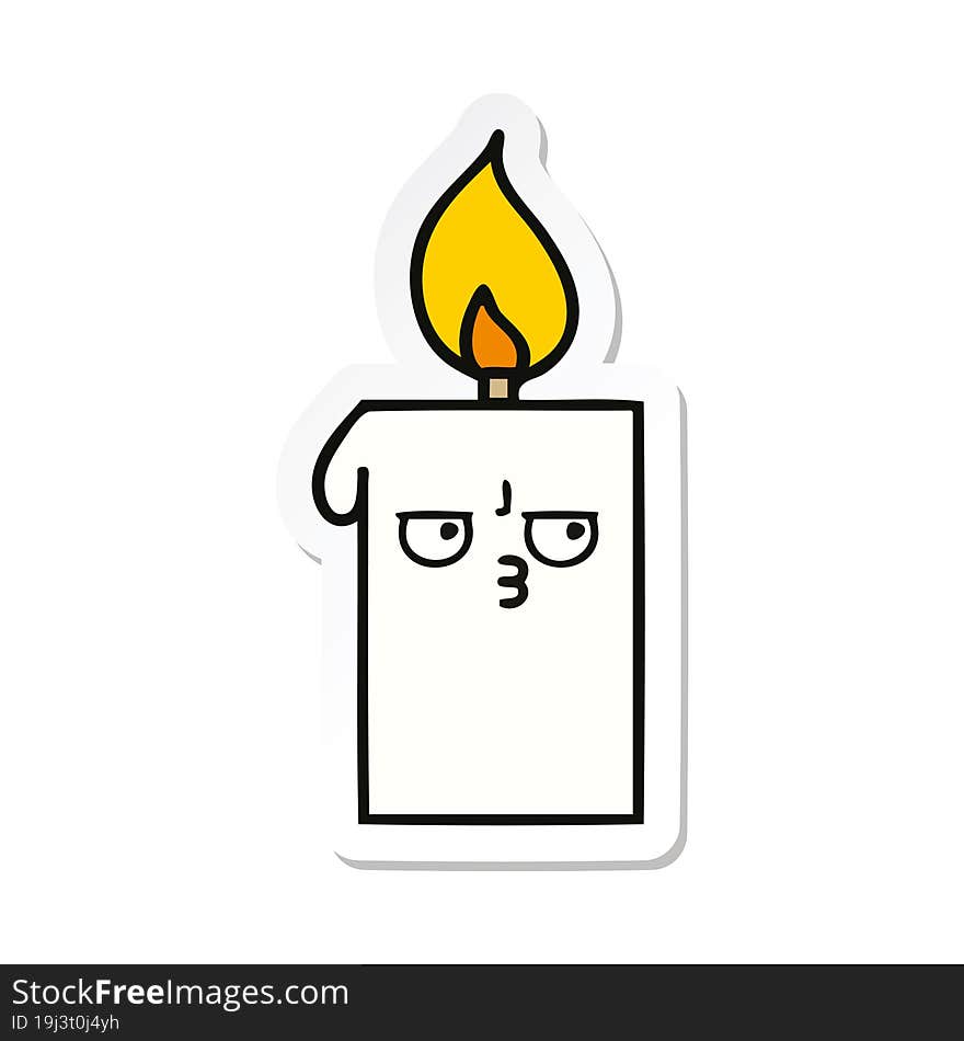 sticker of a cute cartoon lit candle